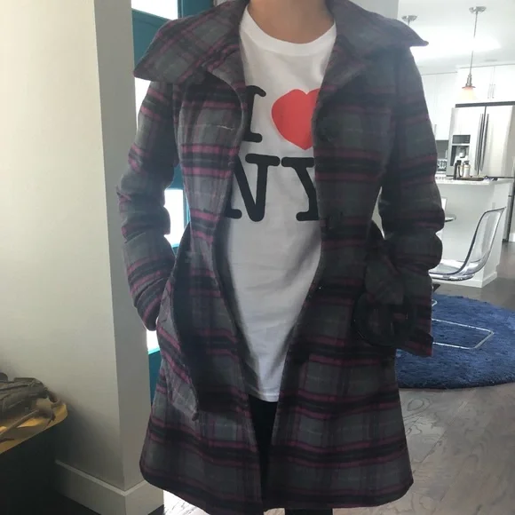 Soia & Kyo pink plaid coat - XS - Picture 6 of 6